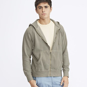 Garment-Dyed Hooded Full-Zip Sweatshirt