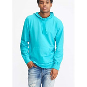 Garment-Dyed French Terry Scuba Neck Hooded Pullover