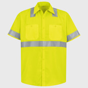 High Visibility Safety Short Sleeve Work Shirt - Tall Sizes